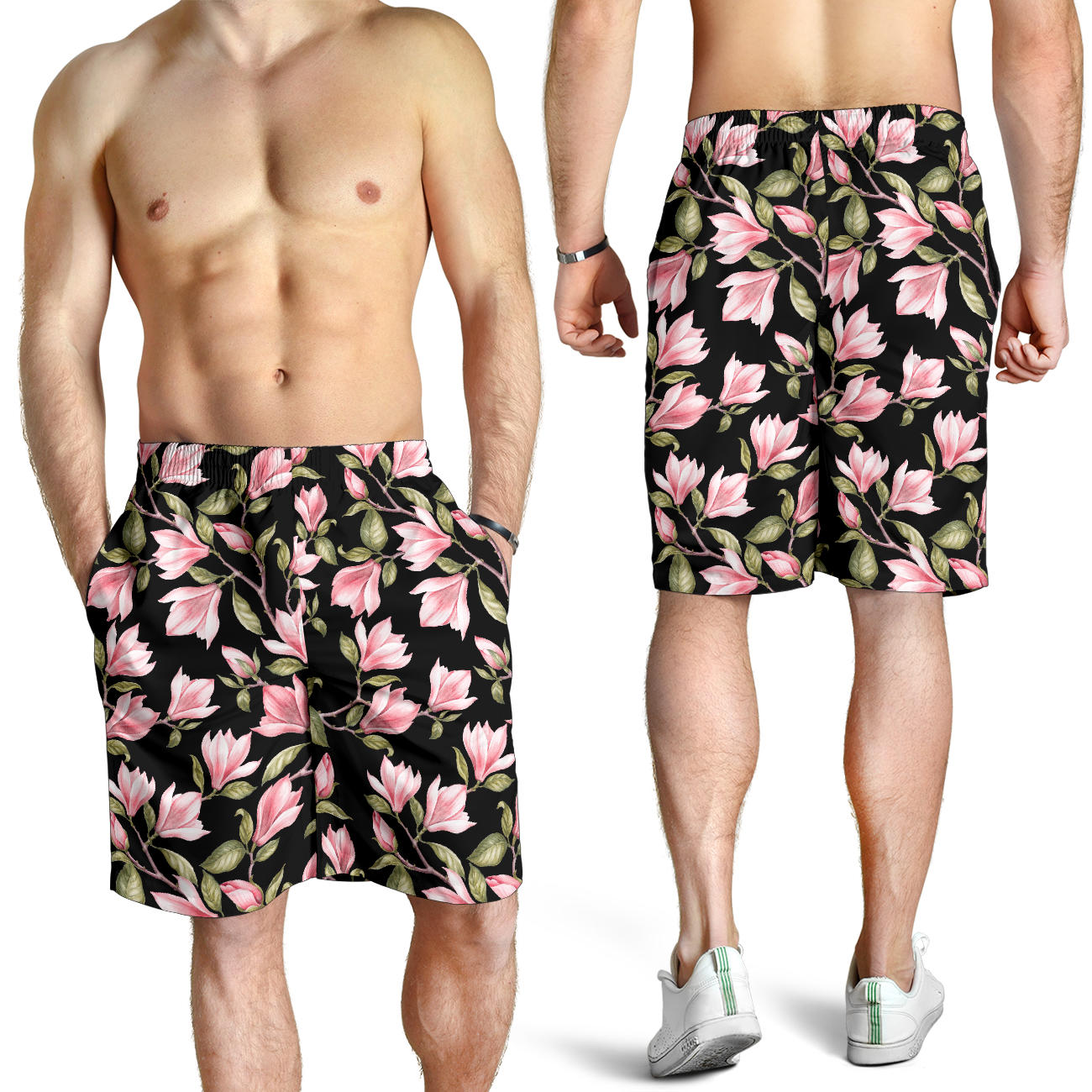 Magnolia Pattern Print Design MAG03 Mens Shorts