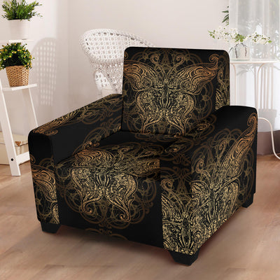 Gold Butterfly Ornamental Armchair Slipcover