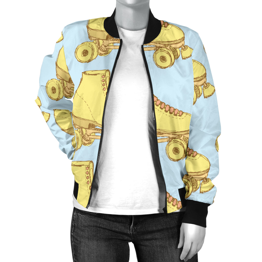 Roller skate Pattern Print Design A03 Women's Bomber Jacket
