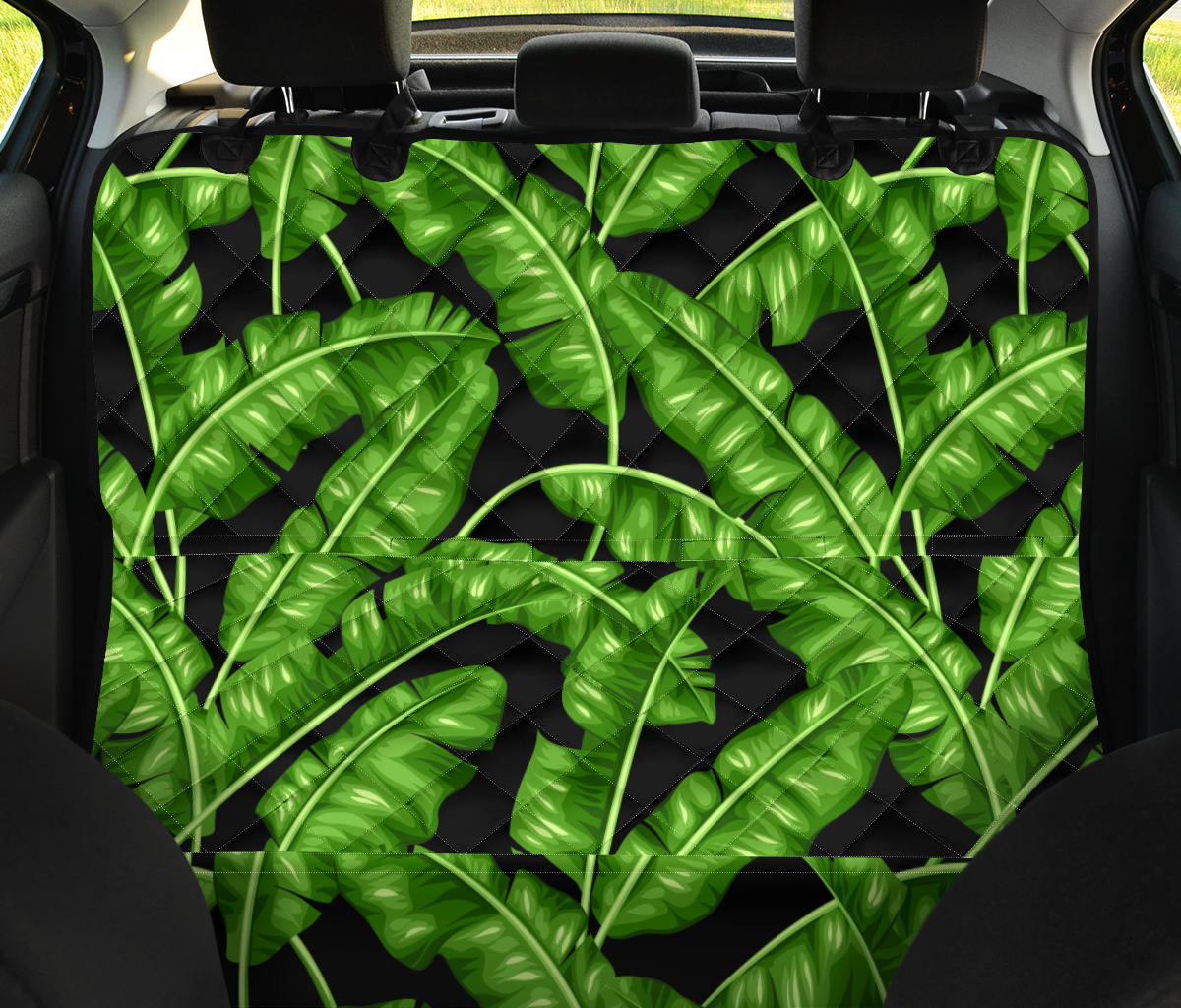 Banana Leaf Pattern Print Design BL01 Rear Dog  Seat Cover