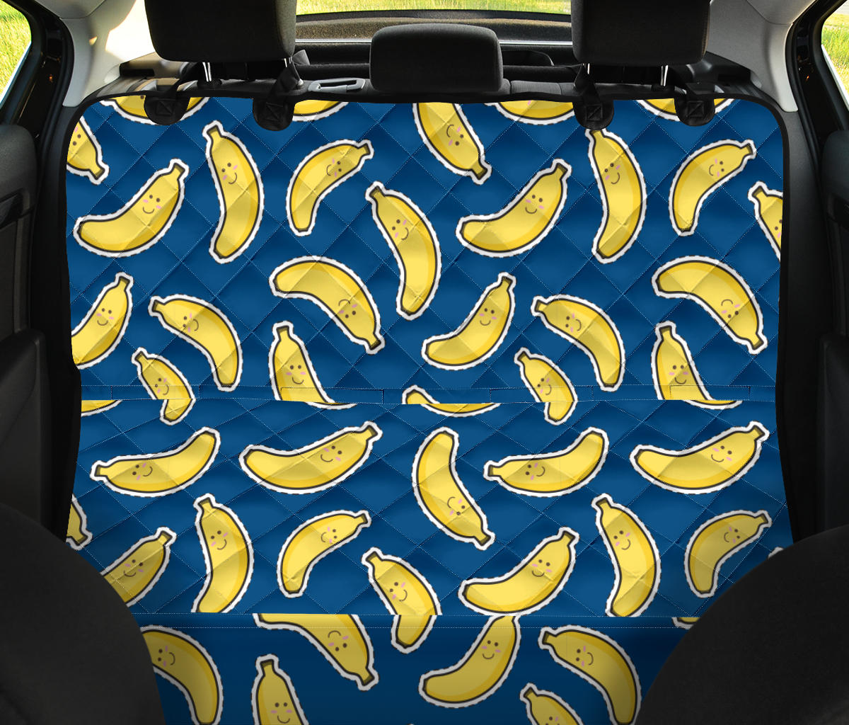 Banana Pattern Print Design BA03 Rear Dog  Seat Cover