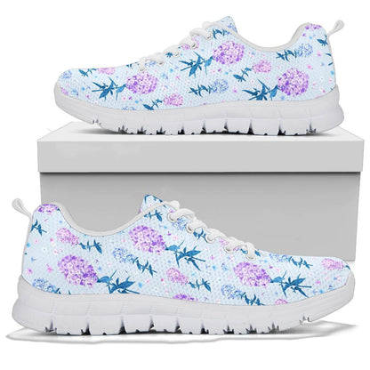 Lilac Pattern Print Design LI05 Sneakers White Bottom Shoes