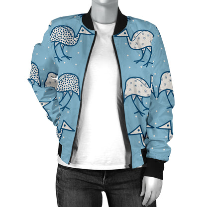 Emu Pattern Print Design 01 Women's Bomber Jacket