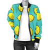 Lemon Pattern Print Design LM04 Women Bomber Jacket
