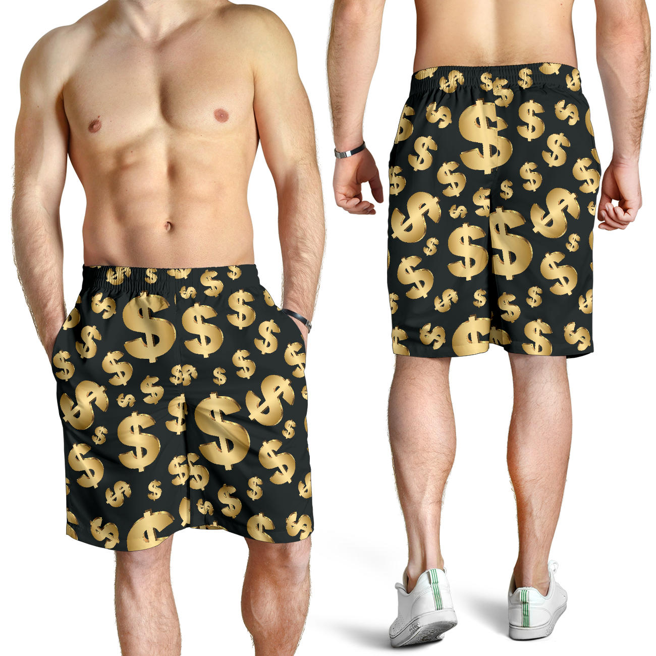 Dollar Pattern Print Design DO04 Mens Shorts