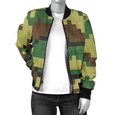 ACU Army Digital Pattern Print Design 02 Women's Bomber Jacket