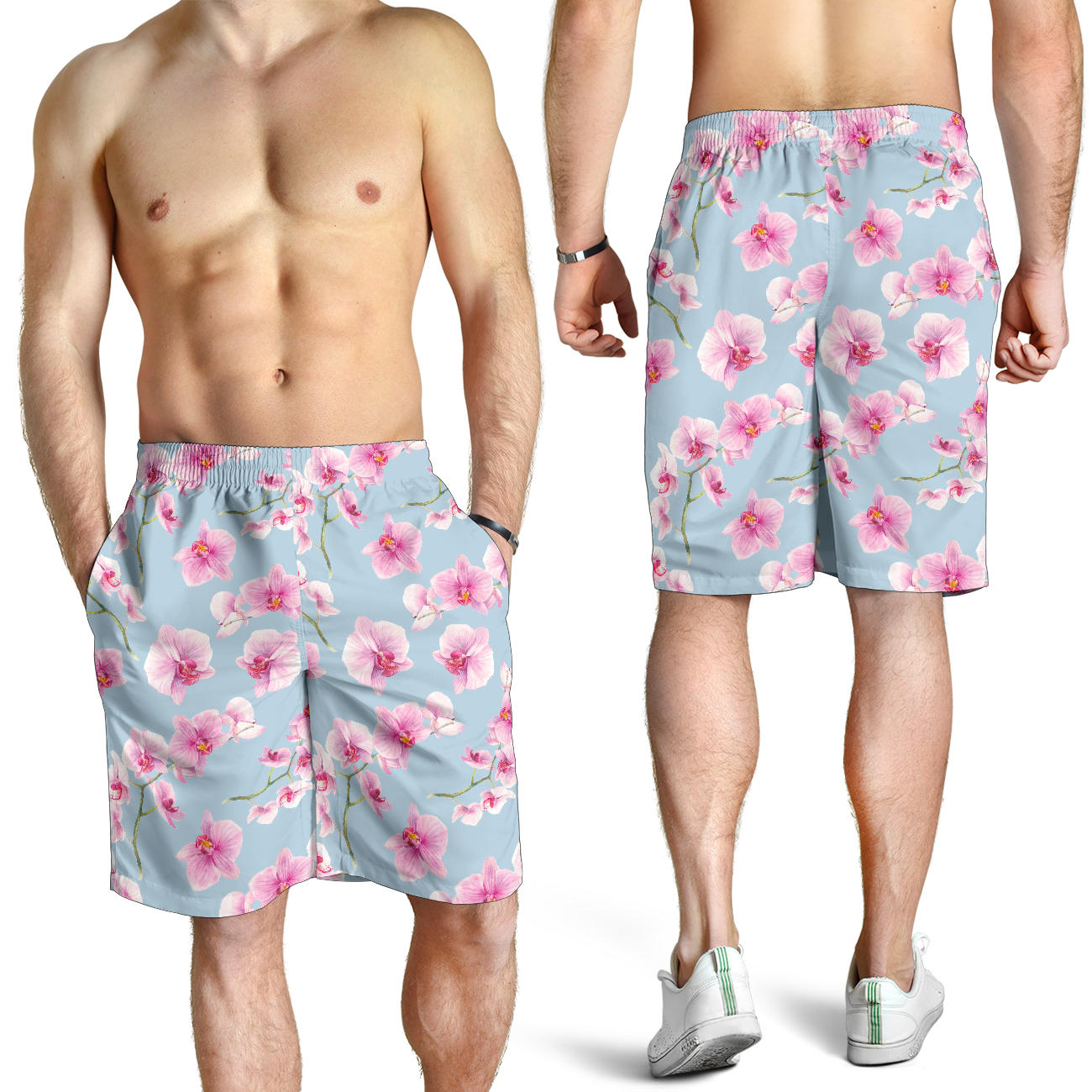 Orchid Pink Pattern Print Design OR01 Mens Shorts