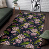 Lotus Embroidered Pattern Print Design LO06 Area Rugs