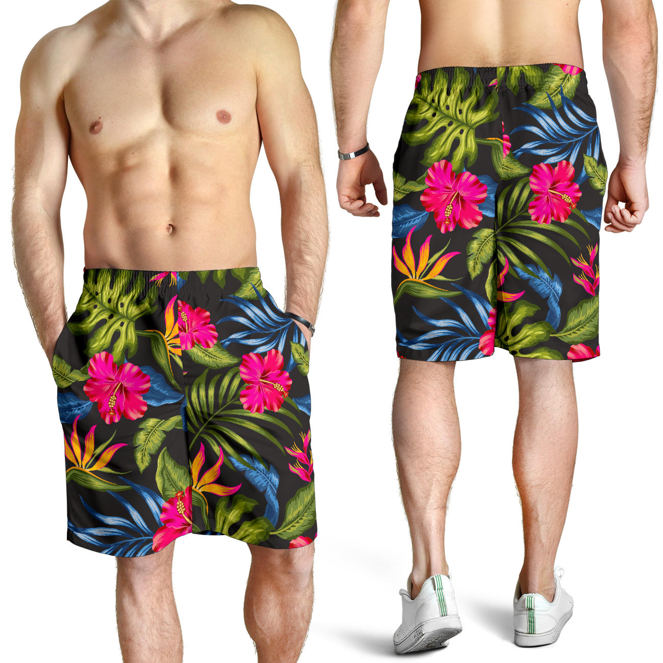 Bird Of Paradise Pattern Print Design BOP014 Mens Shorts