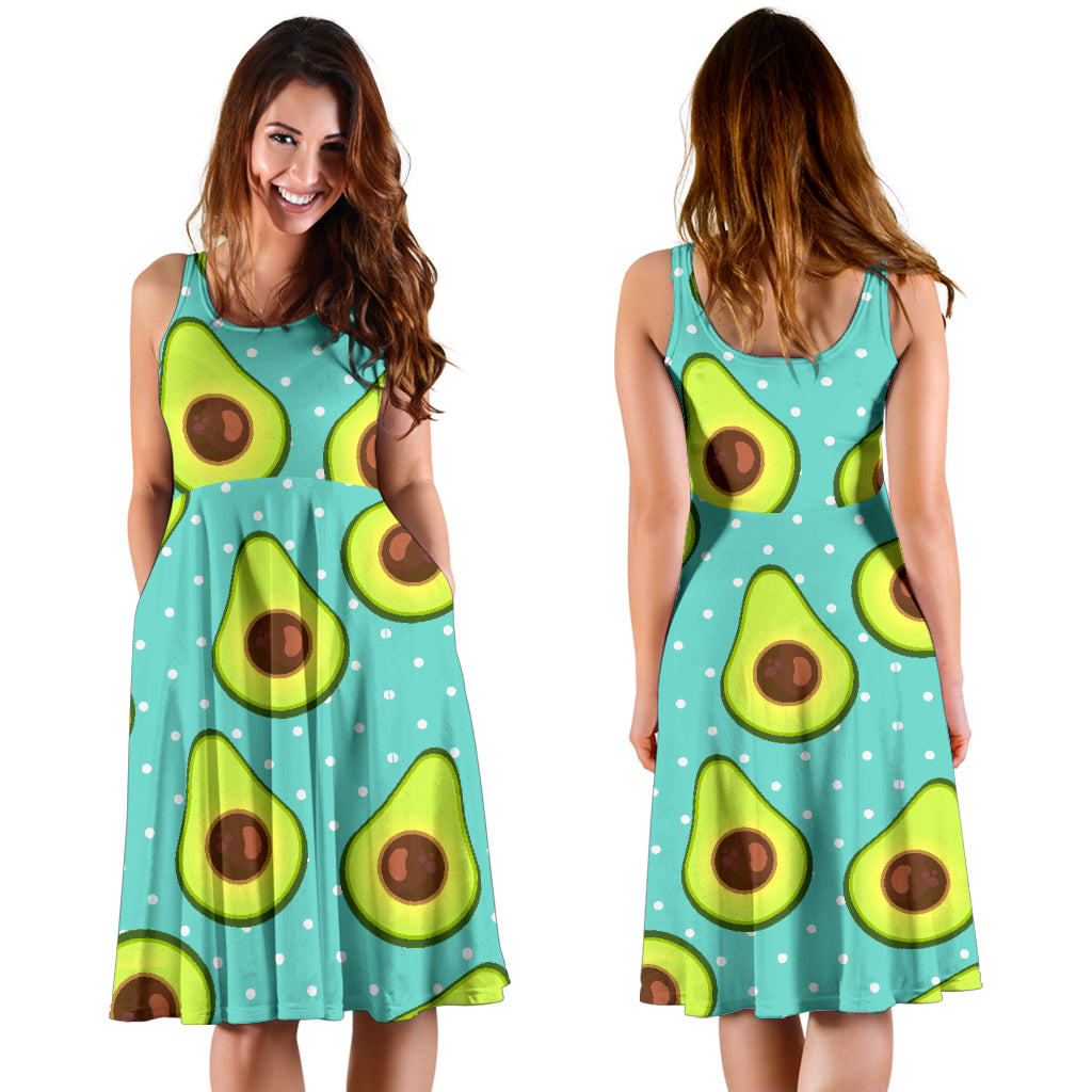 Avocado Pattern Print Design AC012 Midi Dress