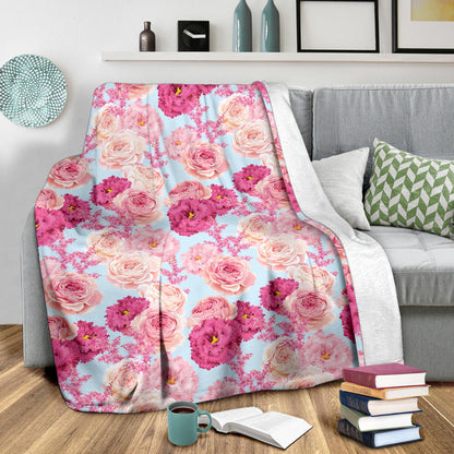 Lisianthus Pattern Print Design LT05 Fleece Blanket