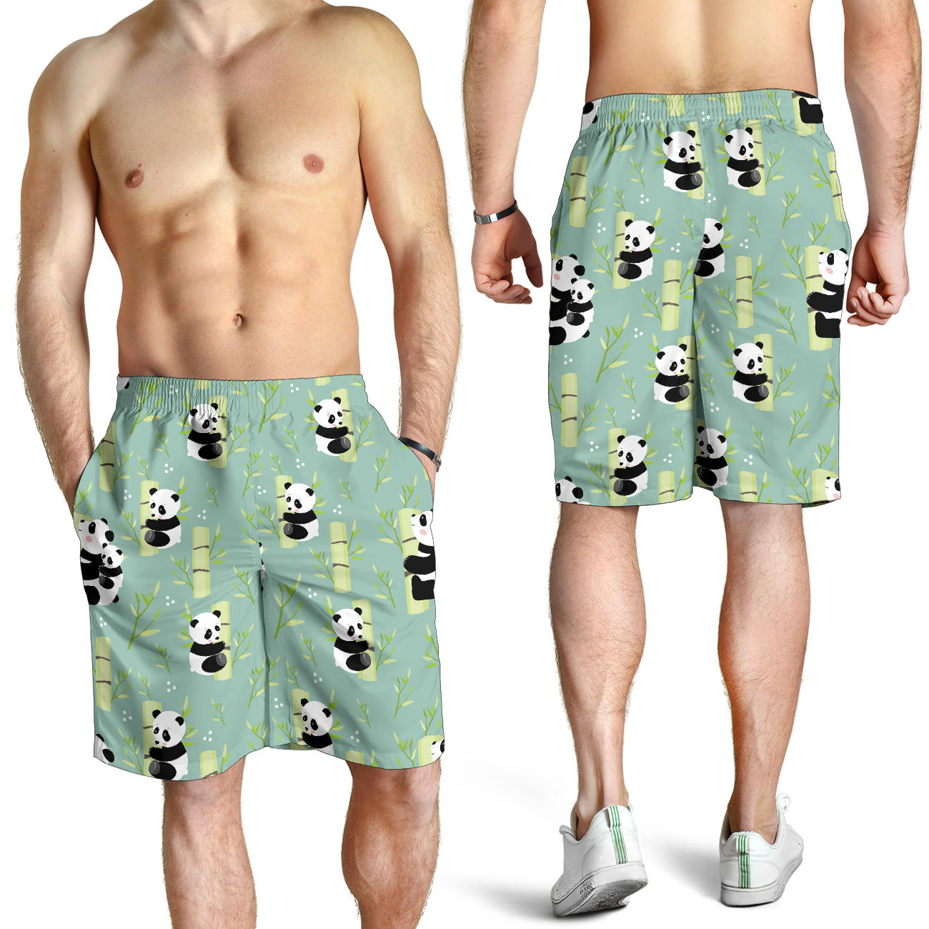 Panda Pattern Print Design A03 Mens Shorts