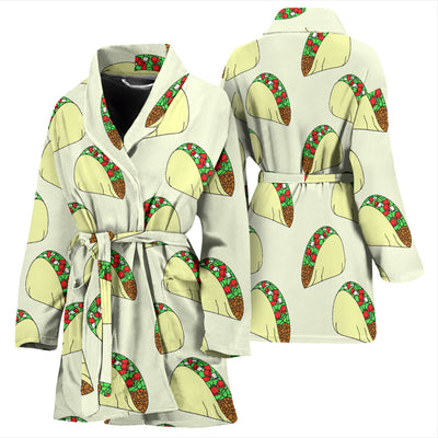 Taco Pattern Print Design TC05 Women Bathrobe