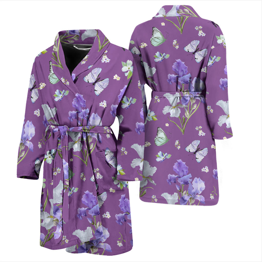 Iris Pattern Print Design IR09 Men Bathrobe