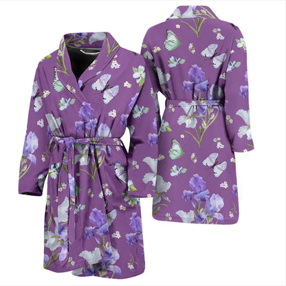 Iris Pattern Print Design IR09 Men Bathrobe