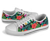 Hibiscus Red Hawaiian Flower White Bottom Low Top Shoes