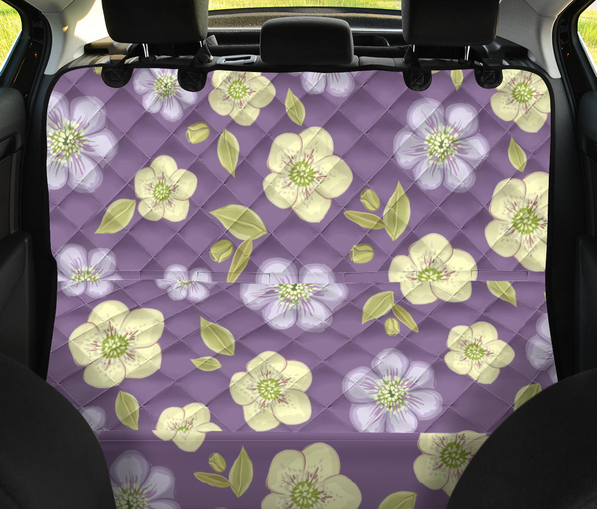 Anemone Pattern Print Design AM013 Rear Dog  Seat Cover