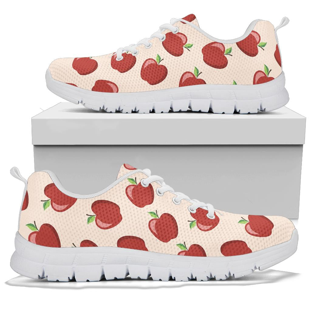 Apple Pattern Print Design AP01 Sneakers White Bottom Shoes