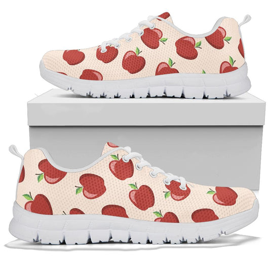 Apple Pattern Print Design AP01 Sneakers White Bottom Shoes
