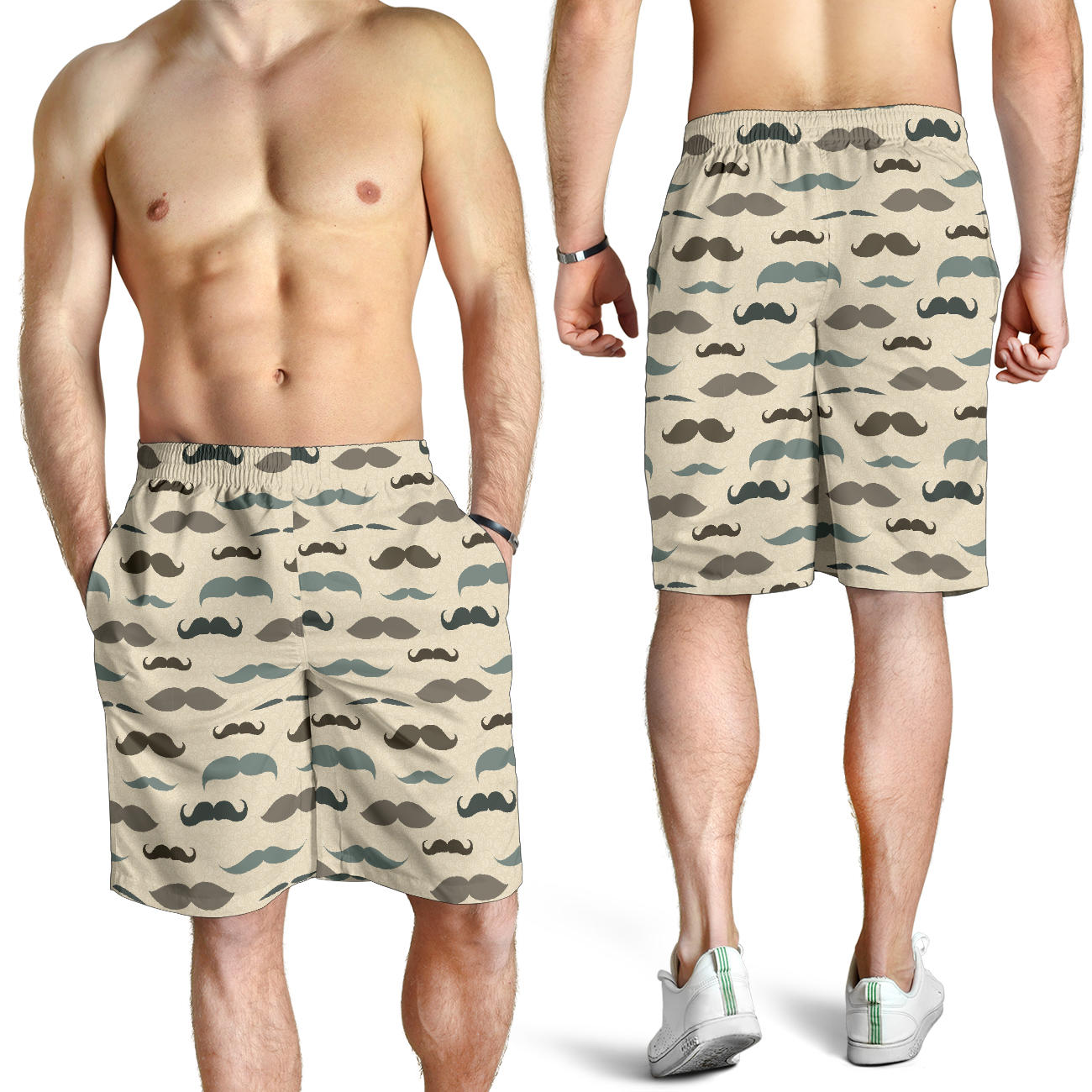 Mustache Pattern Print Design A01 Mens Shorts