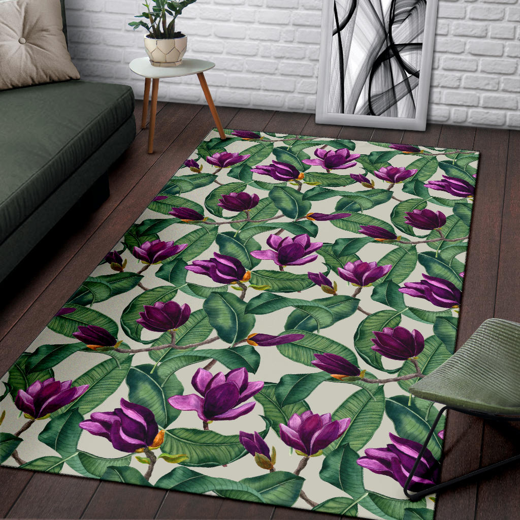 Magnolia Pattern Print Design MAG07 Area Rugs