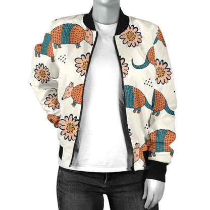 Armadillo Pattern Print Design 02 Women's Bomber Jacket