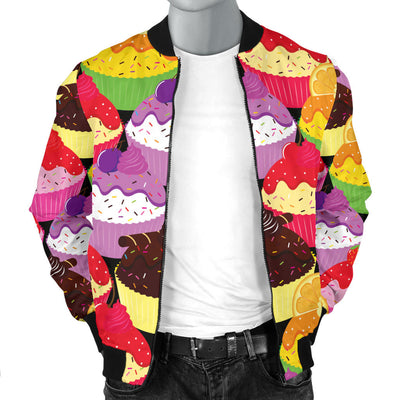 Cupcake Pattern Print Design CP02 Men Bomber Jacket