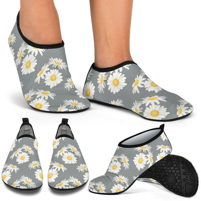 Daisy Pattern Print Design DS09 Aqua Water Shoes