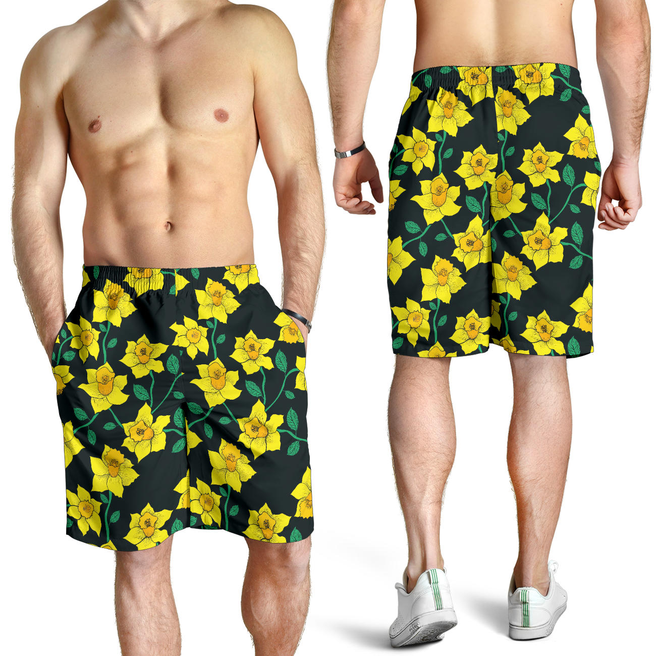 Daffodils Pattern Print Design DF03 Mens Shorts