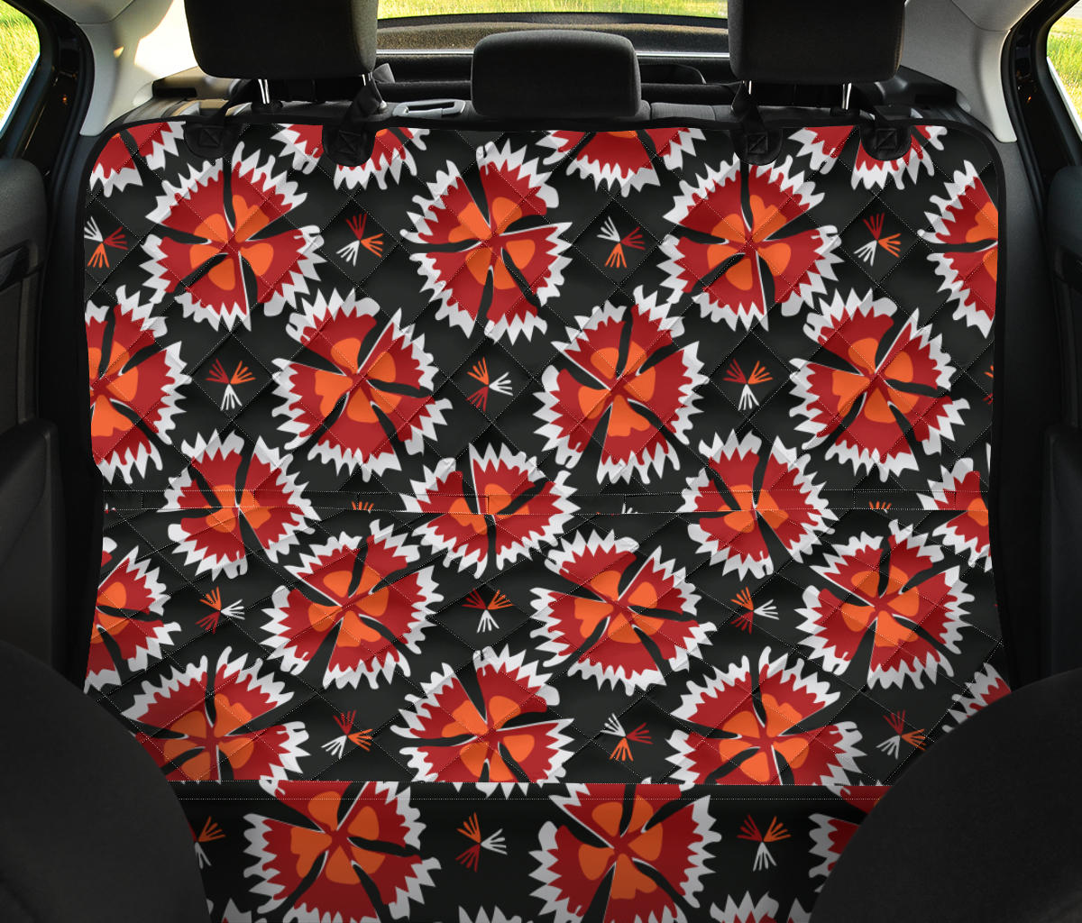 Carnations Pattern Print Design CN03 Rear Dog  Seat Cover