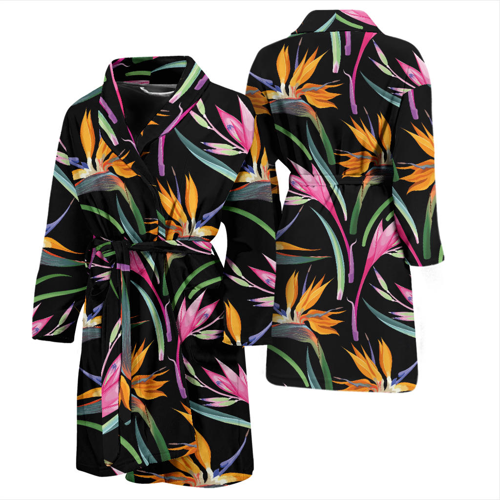 Tropical Flower Pattern Print Design TF017 Men Bathrobe
