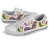 Butterfly Colorful Indian Style White Bottom Low Top Shoes