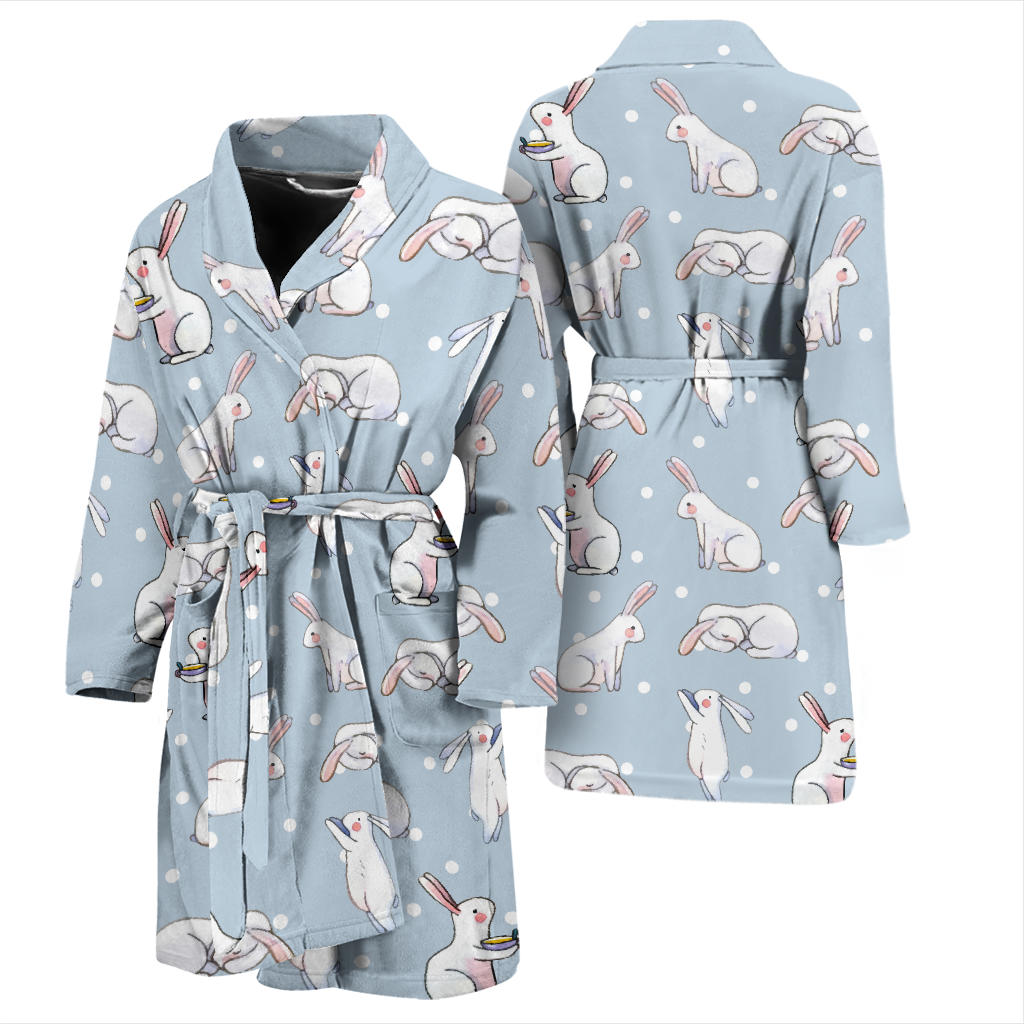 Rabbit Pattern Print Design RB06 Men Bathrobe