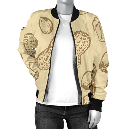 Peanut Pattern Print Design A02 Women's Bomber Jacket
