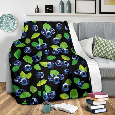 Blueberry Pattern Print Design BB03 Fleece Blanket