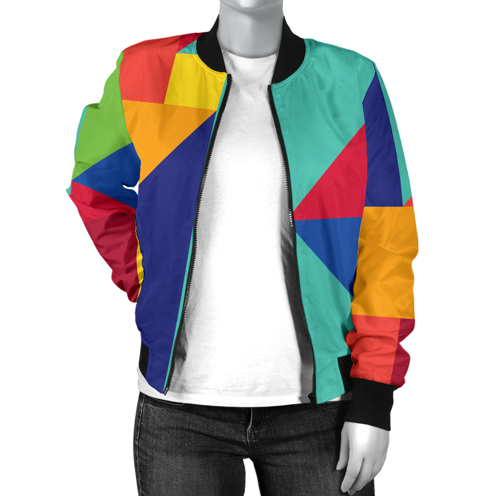 Mosaic Pattern Print Design 01 Women's Bomber Jacket