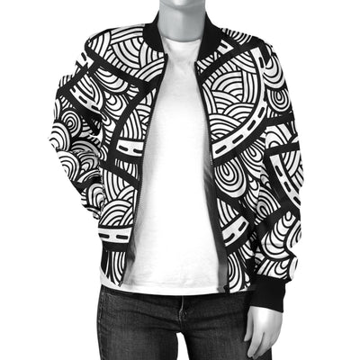 Polynesian Pattern Print Design A01 Women's Bomber Jacket