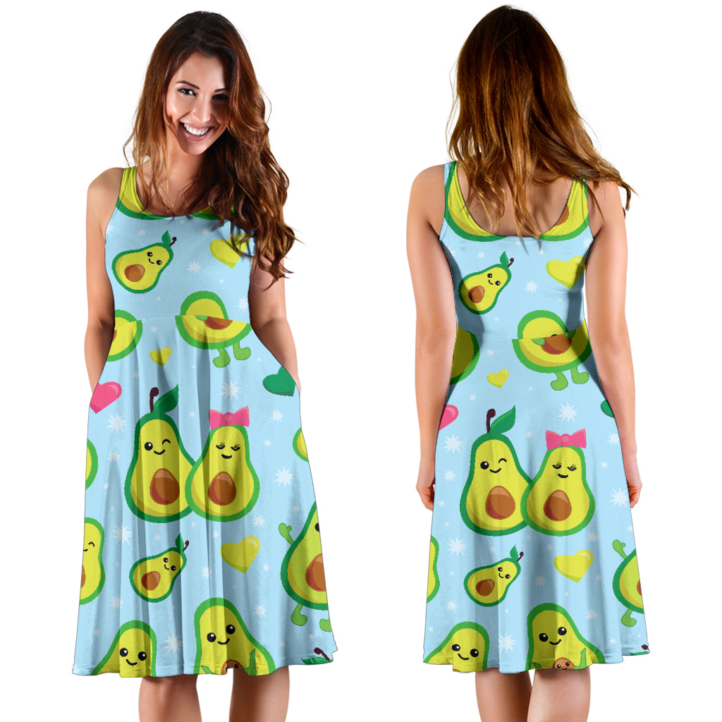 Avocado Pattern Print Design AC09 Midi Dress