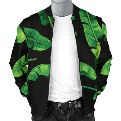 Banana Leaf Pattern Print Design BL02 Men Bomber Jacket