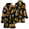 Sunflower Pattern Print Design SF016 Women Bathrobe