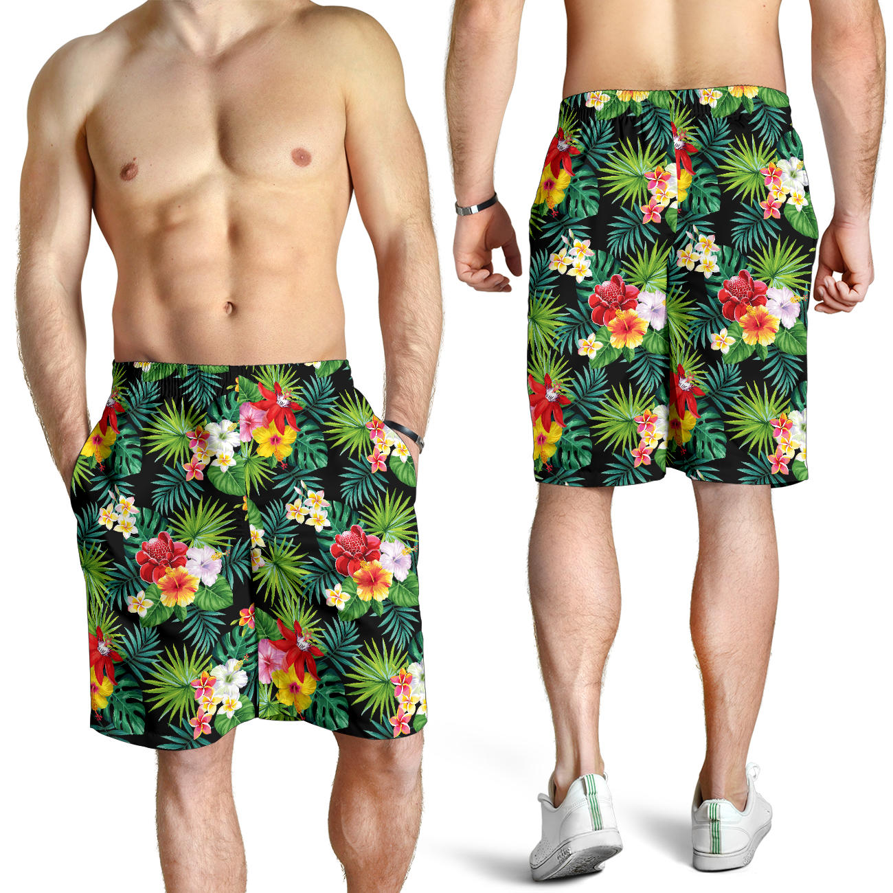 Hibiscus Hawaiian flower tropical Mens Shorts