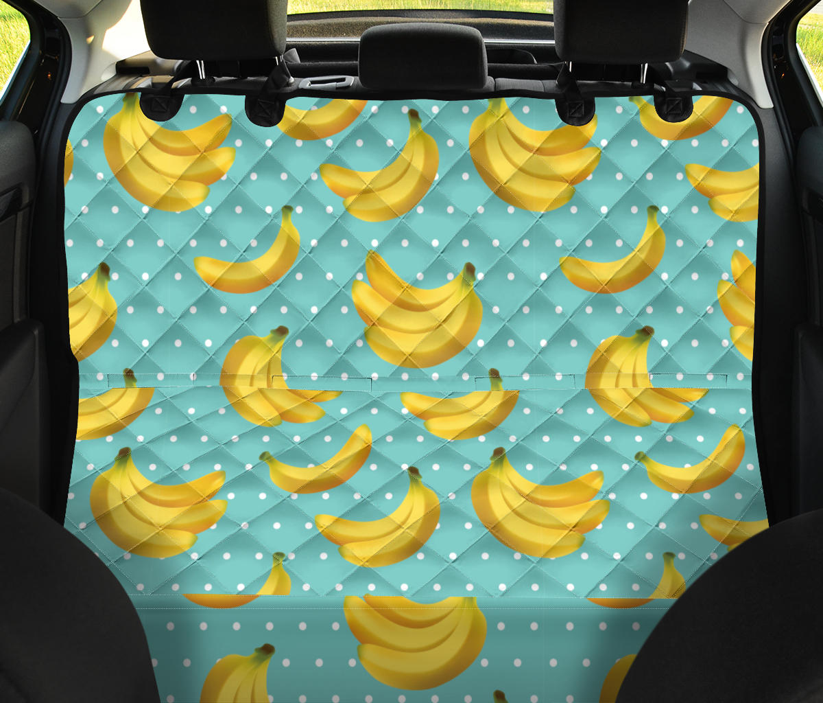 Banana Pattern Print Design BA02 Rear Dog  Seat Cover
