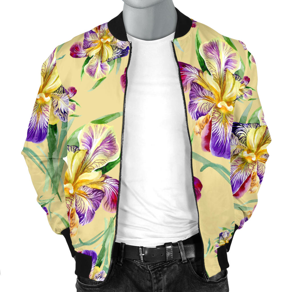 Iris Pattern Print Design IR06 Men Bomber Jacket