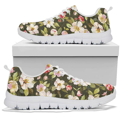 Apple blossom Pattern Print Design AB01 Sneakers White Bottom Shoes