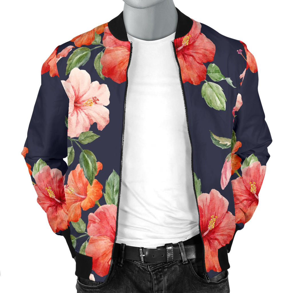 Tropical Flower Pattern Print Design TF020 Men Bomber Jacket