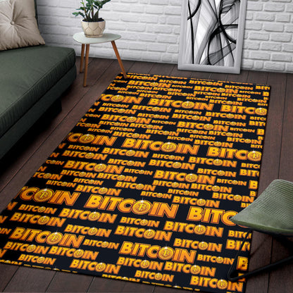 Bitcoin Pattern Print Design DO03 Area Rugs