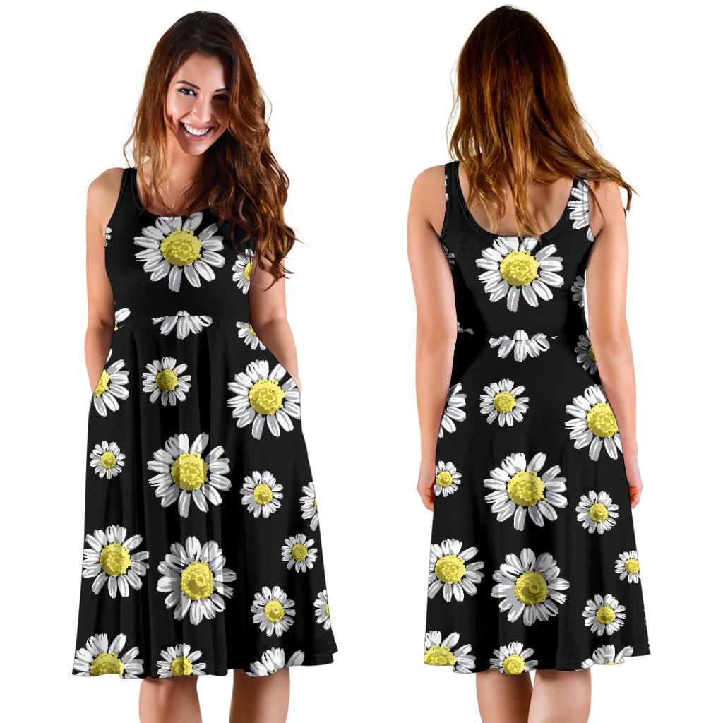 Daisy Pattern Print Design DS01 Midi Dress