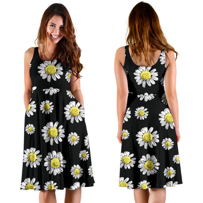 Daisy Pattern Print Design DS01 Midi Dress