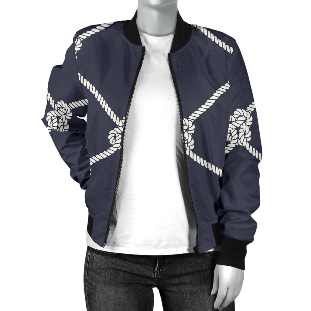 Rope Pattern Print Design A02 Women's Bomber Jacket