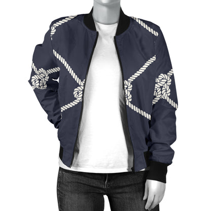 Rope Pattern Print Design A02 Women's Bomber Jacket
